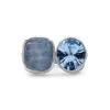 Stephen Dweck Carventurous Faceted Blue Topaz Natural Quartz Mother of Pearl and Green Agate Open and Close Sunray Ring in Sterling Silver< Rings