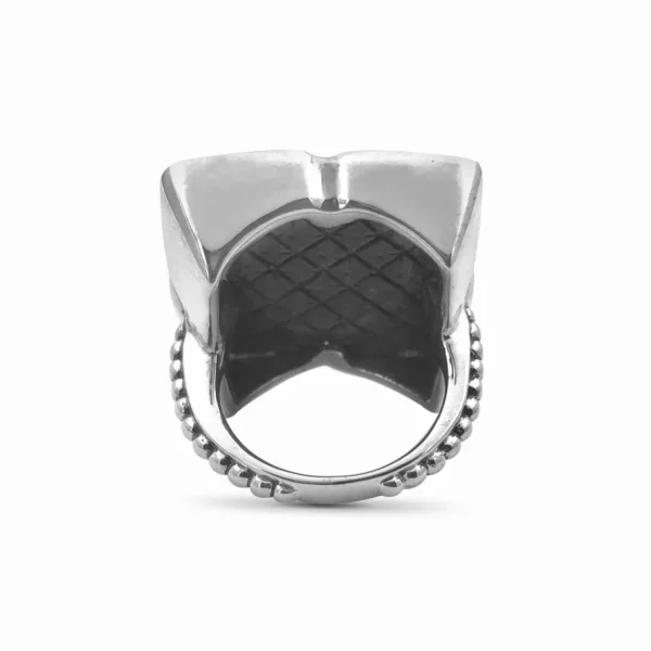 Stephen Dweck Carventurous Mop Carving Double Side Ring in Sterling Silver< Rings
