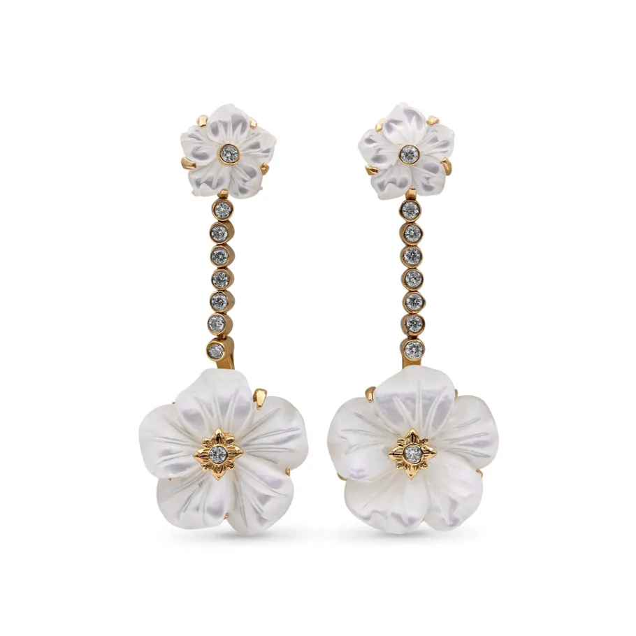 colorbloom_mm_mm_white_mo_0.webp Stephen Dweck Colorbloom 8mm, 14mm White Mother of Pearl Flower and White Diamond 0.20ct Earring in 18K Gold< Earrings
