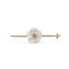 Stephen Dweck Colorbloom 22mm White Mother of Pearl Flower and White Diamond 0.45ct Bangle in 18K Gold< Bracelets