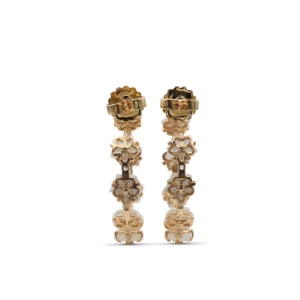 Stephen Dweck Colorbloom 8mm White Mother of Pearl Flower and White Diamond 0.35ct Earring in 18K Gold< Earrings