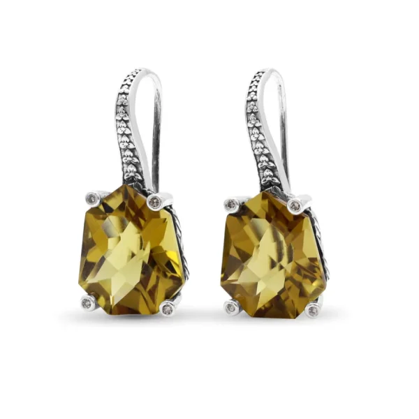 Stephen Dweck Galactical Champagne Quartz and Champagne Diamond Galactical Earrings in Sterling Silver< Earrings