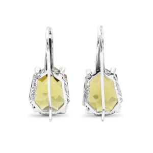 Stephen Dweck Galactical Champagne Quartz and Champagne Diamond Galactical Earrings in Sterling Silver< Earrings