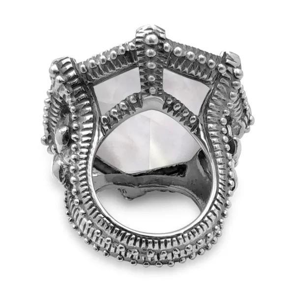 Stephen Dweck Galactical Faceted Natural Quartz and Mother of Pearl Ring in Sterling Silver< Rings