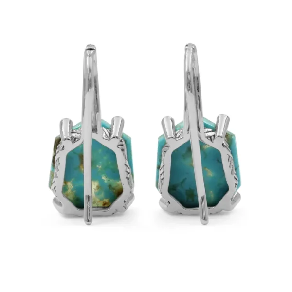 Stephen Dweck Galactical Faceted Natural Quartz Turquoise and Champagne Diamond Earrings in Sterling Silver< Earrings