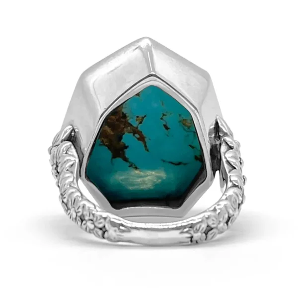 Stephen Dweck Galactical Faceted Natural Quartz and Turquoise Ring in Sterling Silver< Rings