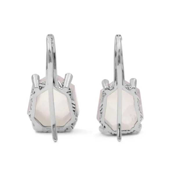Stephen Dweck Galactical Faceted Rose Quartz and Mother of Pearl and Champagne Diamond Earrings in Sterling Silver< Earrings