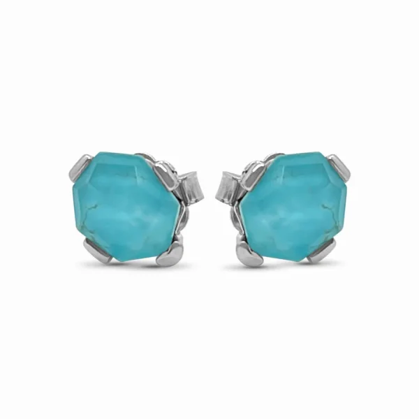 Stephen Dweck Galactical Freeform Crystal, Turquise Stud Earring in Sterling Silver< Earrings