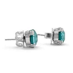 Stephen Dweck Galactical Freeform Crystal, Turquise Stud Earring in Sterling Silver< Earrings