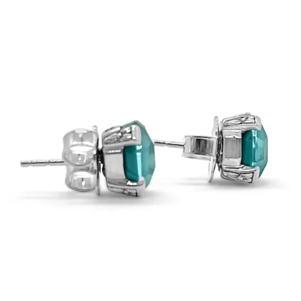 Stephen Dweck Galactical Freeform Crystal, Turquise Stud Earring in Sterling Silver< Earrings