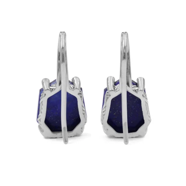 Stephen Dweck Galactical Labradorite Over Lapis and Champagne Diamond in Sterling Silver< Earrings