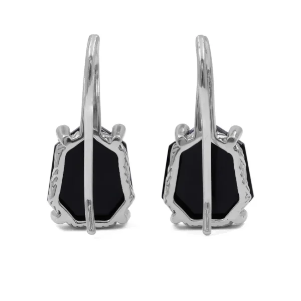 Stephen Dweck Galactical Natural Quartz Mother of Pearl and Black Agate and Champagne Diamond Earrings in Sterling Silver< Earrings