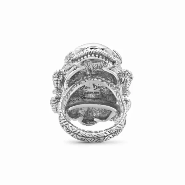 Stephen Dweck Garden of Stephen Amethyst Phosphosiderite Natural Quartz and Abalone Scarab Ring in Sterling Silver< Rings
