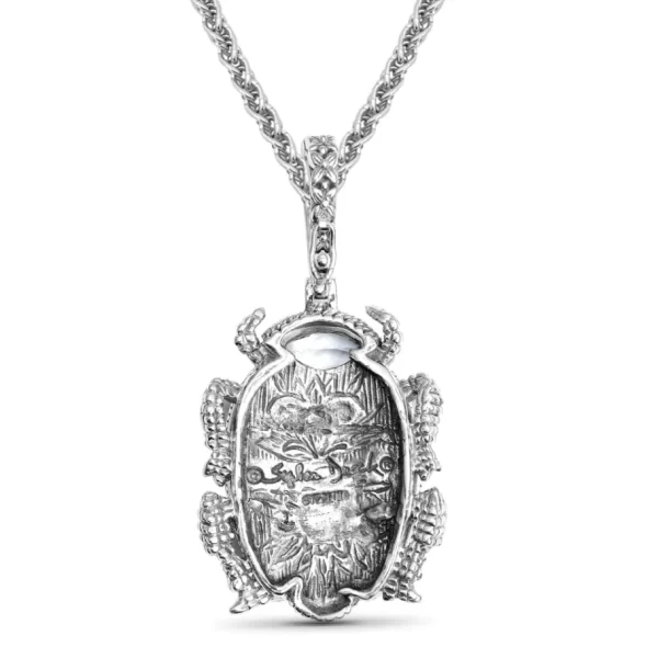 Stephen Dweck Garden of Stephen Blue Topaz Turquoise Natural Quartz and Abalone Scarab Pendant in Sterling Silver< Necklace