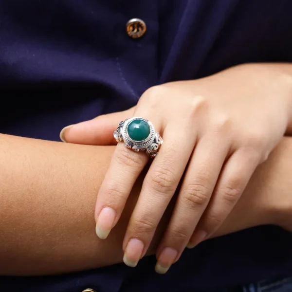 Stephen Dweck Garden of Stephen 7.72ct Green Onyx Ring in Sterling Silver< Rings