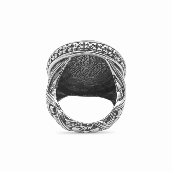 Stephen Dweck Garden of Stephen Faceted American Turquoise Ring and Champagne Diamond 0.55ct Ring in Sterling Silver< Rings