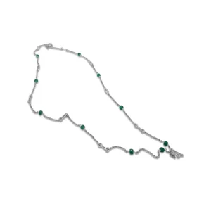 Stephen Dweck Garden of Stephen Green Agate Link Chain Necklace in Sterling Silver< Necklace