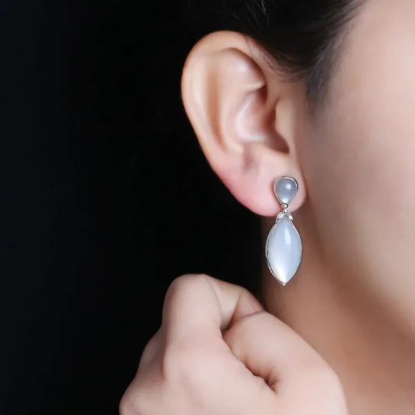 Stephen Dweck Garden of Stephen Moonstone Earring in Sterling Silver< Earrings