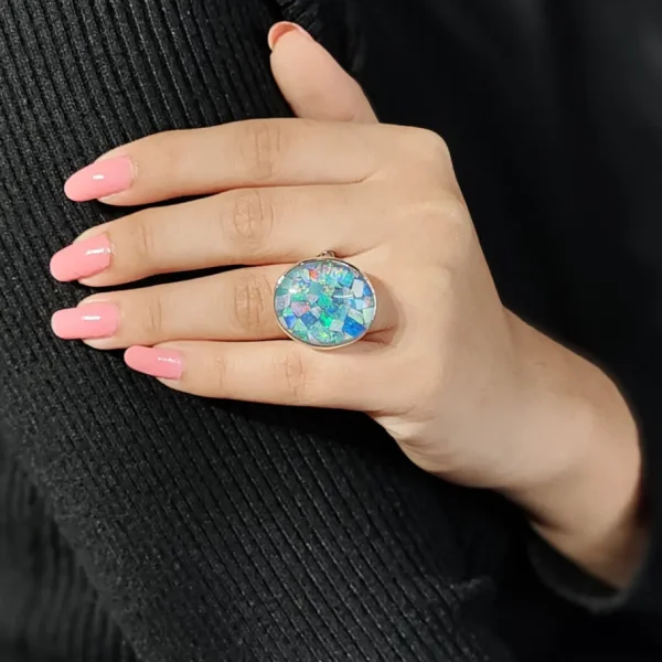 Stephen Dweck Garden of Stephen Natural Quartz and Opal Mosaic Ring in Sterling Silver< Rings