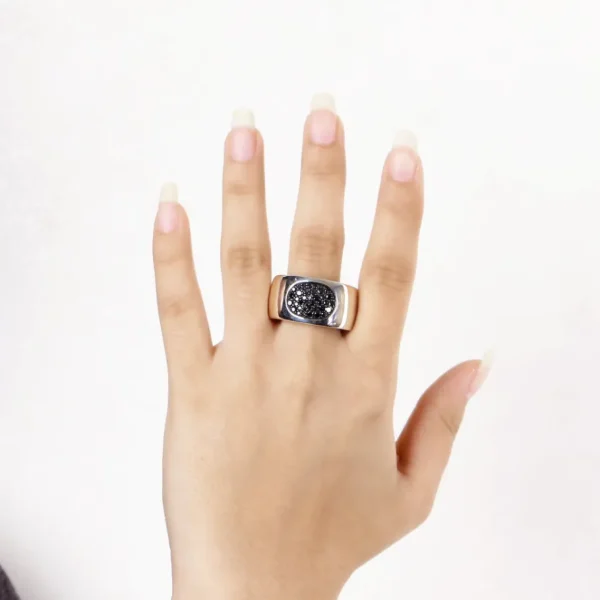 Stephen Dweck Kyoto Black Diamond 0.75ct Dome Ring in Sterling Silver< Rings