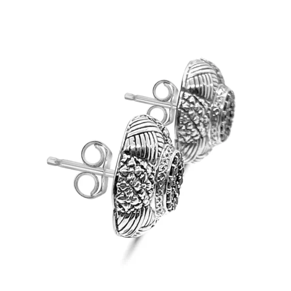 Stephen Dweck Kyoto Black Diamond 1.00ct Earrings in Sterling Silver< Earrings