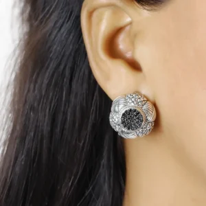 Stephen Dweck Kyoto Black Diamond 1.00ct Earrings in Sterling Silver< Earrings