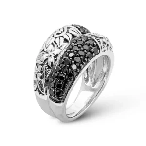 Stephen Dweck Kyoto Black Diamond 1.00ct Ring in Sterling Silver< Rings