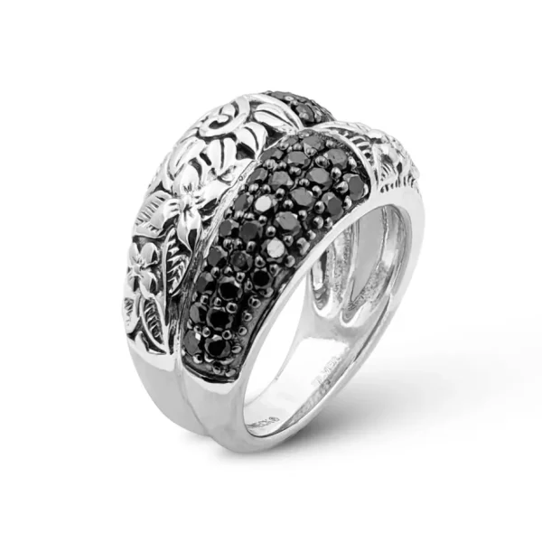 Stephen Dweck Kyoto Black Diamond 1.00ct Ring in Sterling Silver< Rings