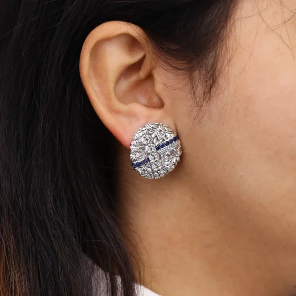 Stephen Dweck Kyoto Blue Sapphire 0.75ct Earrings in Sterling Silver< Earrings