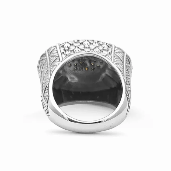 Stephen Dweck Kyoto Champagne Diamond 0.60ct Engraved Ring in Sterling Silver< Rings
