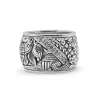Stephen Dweck Kyoto 0.40ct White Diamond and Sterling Silver Engraved Ring< Rings