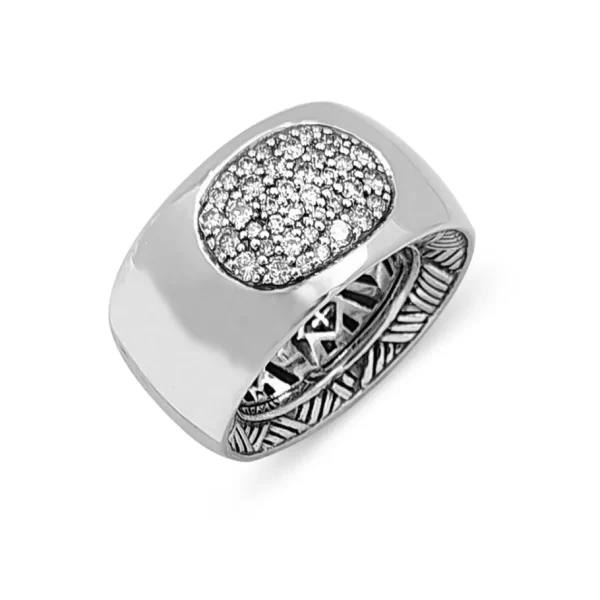 Stephen Dweck Kyoto 0.75ct White Diamond Dome Ring in Sterling Silver< Rings