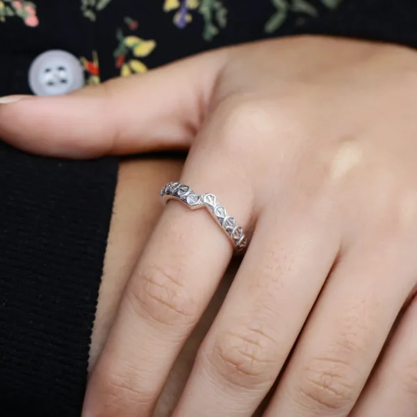 Stephen Dweck Kyoto Engraved Band in Sterling Silver< Rings