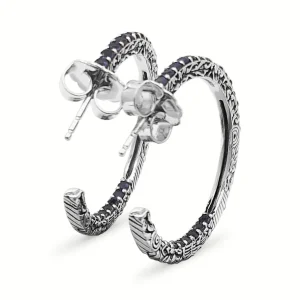Stephen Dweck Kyoto Iolite Hoop Earrings in Sterling Silver< Earrings