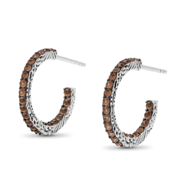 Stephen Dweck Kyoto Orange Sapphire 1.50ct Earrings in Sterling Silver< Earrings