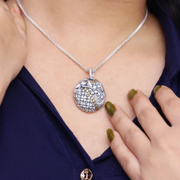 Stephen Dweck Kyoto Orange Sapphire 0.55ct Pendant in Sterling Silver< Necklace