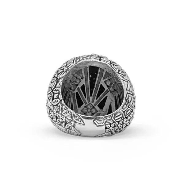Stephen Dweck Kyoto White Diamond 0.85ct Engraved Ring Sterling Silver< Rings