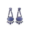 Stephen Dweck Luxury Chalcedony 43.1ct Tanzanite 6.4ct and Diamond 0.35ct Earring in 18K Gold< Earrings