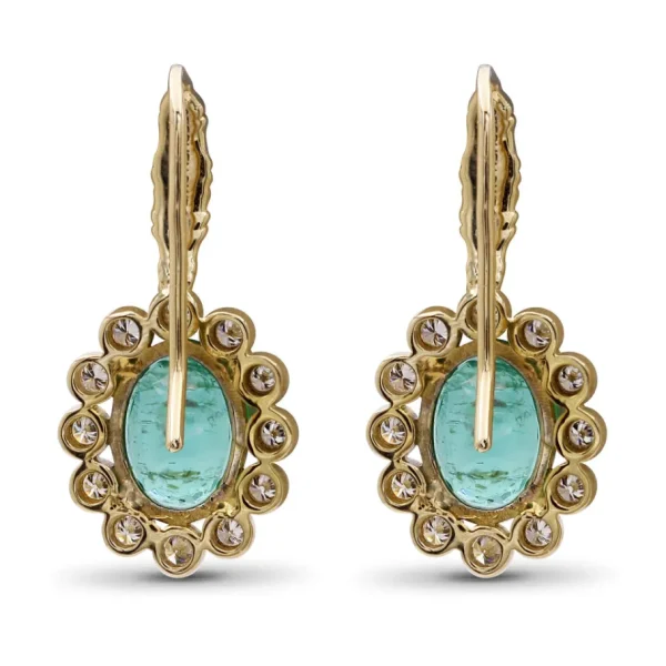 Stephen Dweck Luxury Emerald 3ct and Diamond 0.5ct Earrings in 18K Gold< Earrings