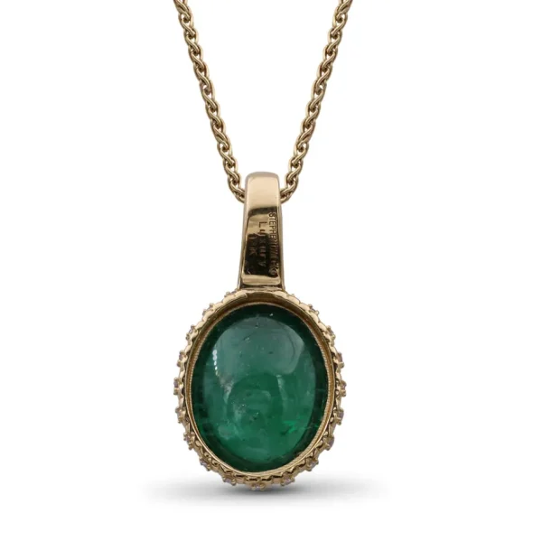 Stephen Dweck Luxury Emerald 9.65ct and Diamond 0.55ct Pendant in 18K Gold< Necklace