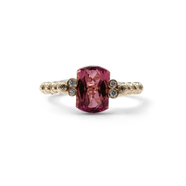 Stephen Dweck Luxury Pink Tourmaline and Diamond 0.20ct Ring in 18K Gold< Rings