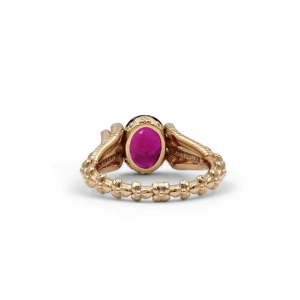 Stephen Dweck Luxury Rubelite and 0.15ct White Diamond Ring in 18K Gold< Rings