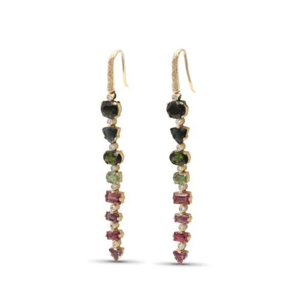 Stephen Dweck Luxury Tourmaline 10.2ct and Diamond 0.35ct Earring in 18K Gold< Earrings