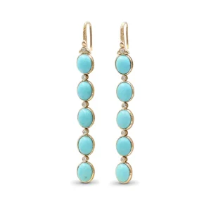 Stephen Dweck Luxury Turquoise 20ct and Diamond 0.35ct Earring in 18K Gold< Earrings