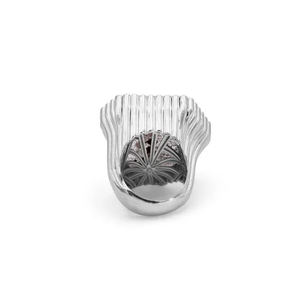 Stephen Dweck One of a Kind Moss Agate 48.5ct and Champagne Diamond 0.40ct Ring in Sterling Silver with 18K Gold Adam< Rings