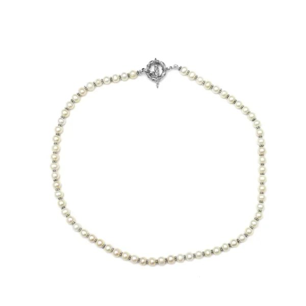 Stephen Dweck Pearlicious 7MM Round White Pearl Necklace in Sterling Silver< Necklace