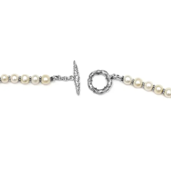 Stephen Dweck Pearlicious 7MM Round White Pearl Necklace in Sterling Silver< Necklace