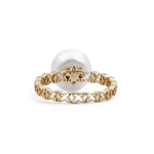 Stephen Dweck Pearlicious 10mm White Pearl and White Diamond Ring in 18K Gold< Rings