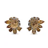 Stephen Dweck Rockrageous Hand Carved Natural Quartz Gold Lining Citrine Smoky Cognac and Champagne Quartz Earring in Sterling Silver< Earrings