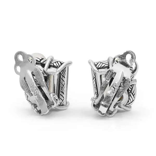 Stephen Dweck Rockragous Faceted Rock Crystal, Natural Pearl, Mother of Pearl set in Sterling Silver< Earrings